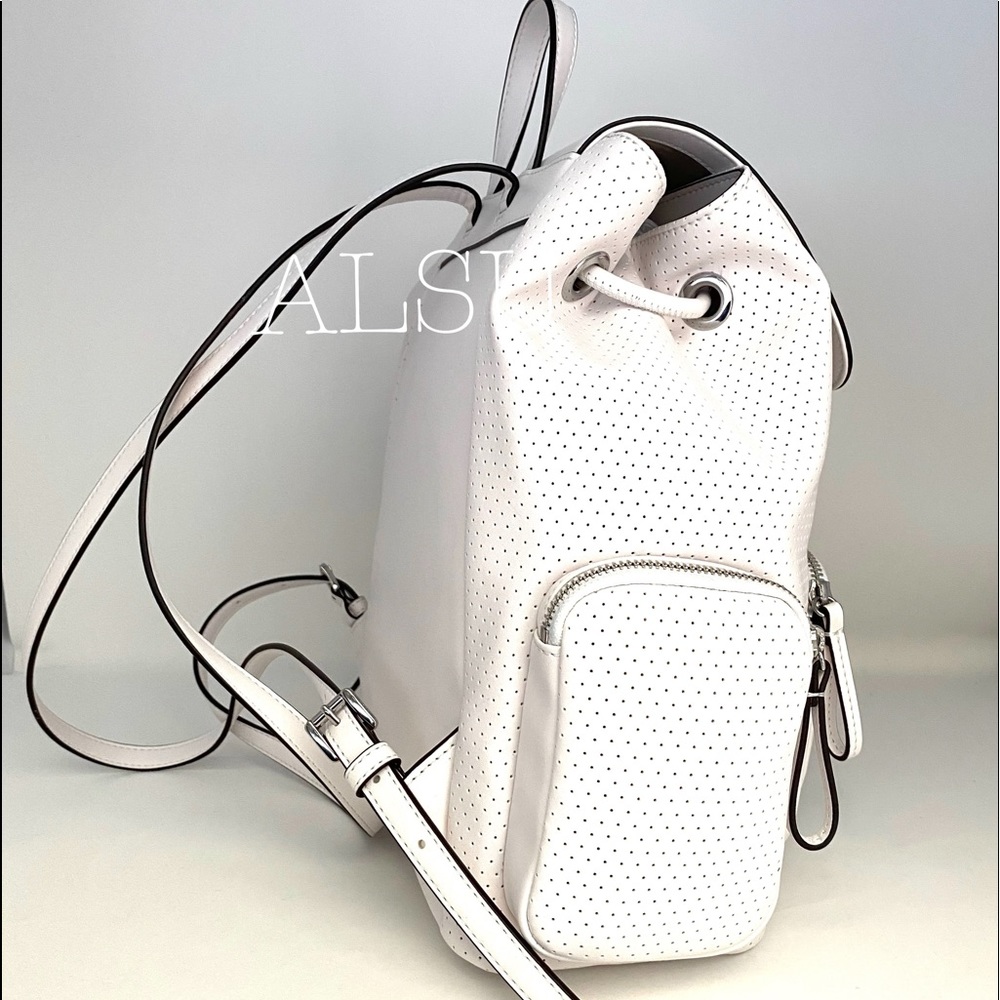 Michael Kors Abbey Vegan Faux Leather Optic White 35S0SAYB3J - Picture 13 of 14